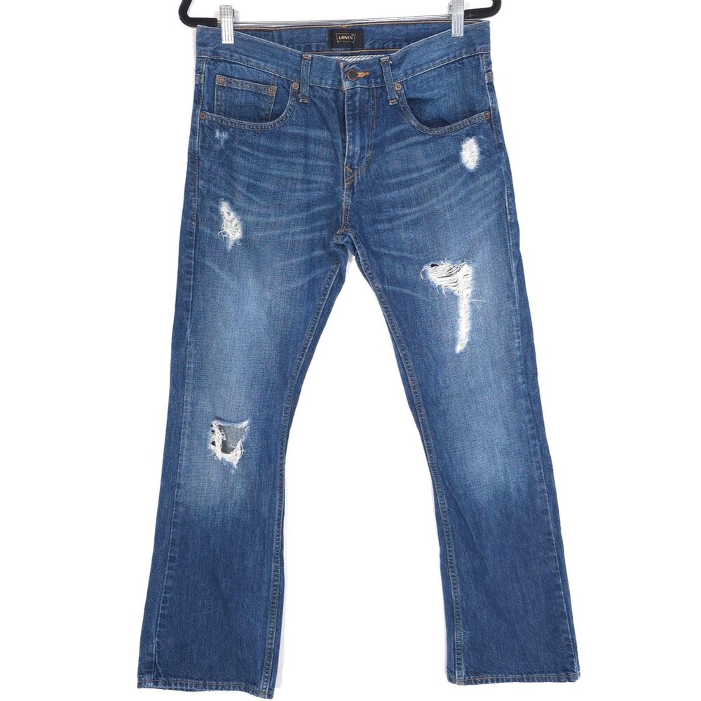 LEVIS 507 Jeans Slim Boot 31X30 Distressed‎ Original Blue Jeans Mid Rise Men’s